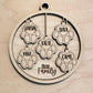 Our Family with Pet Paws - Personalized Wood Engraved Ornament