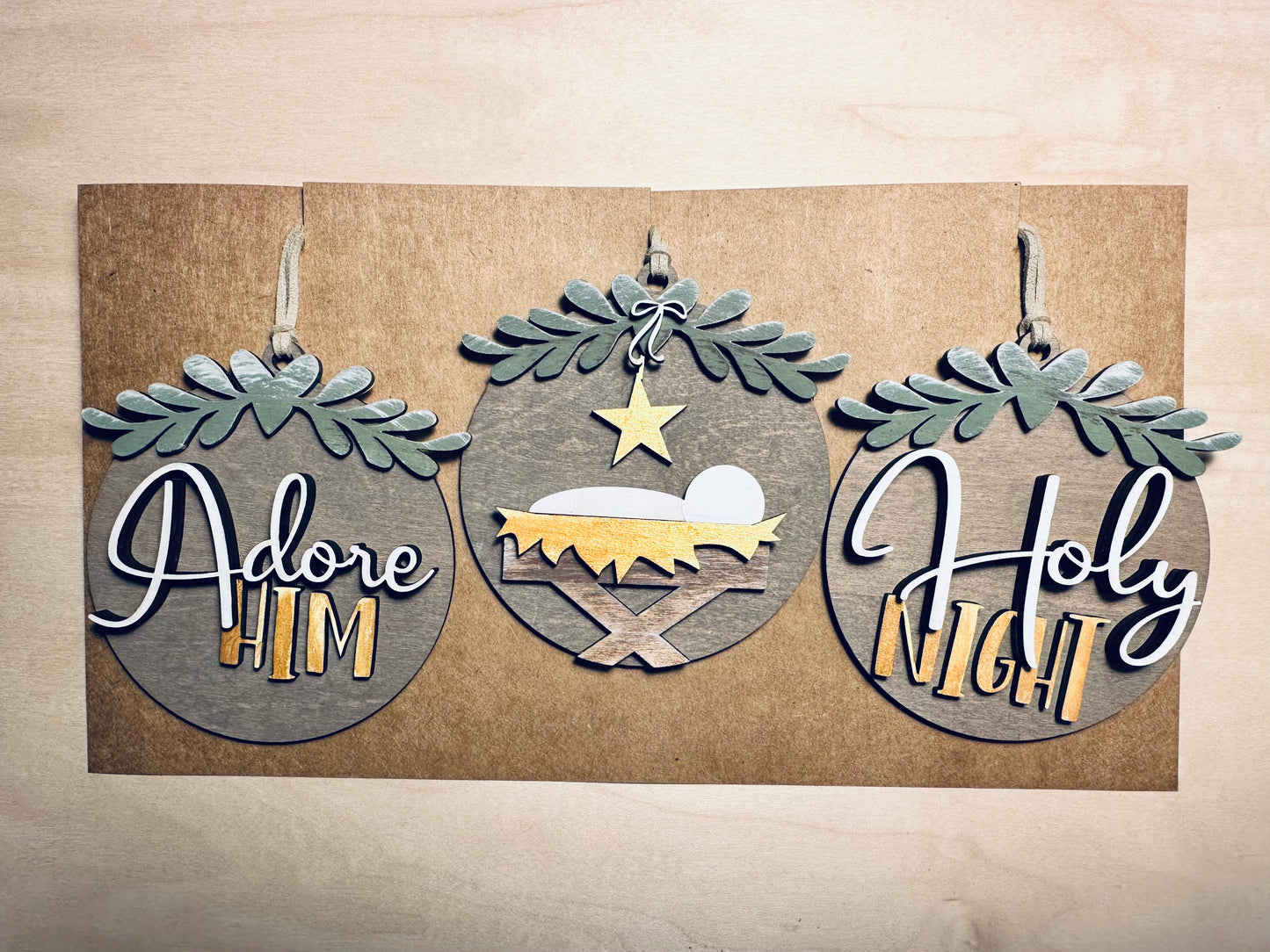 Holy Night Ornaments - set of 3