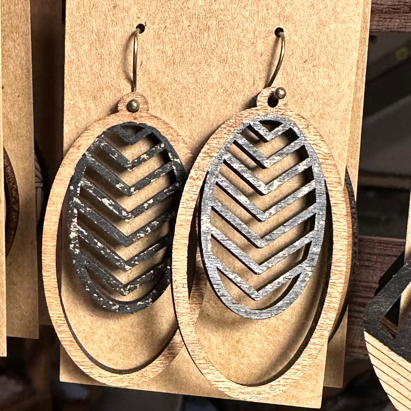 Oval Chevron Earrings