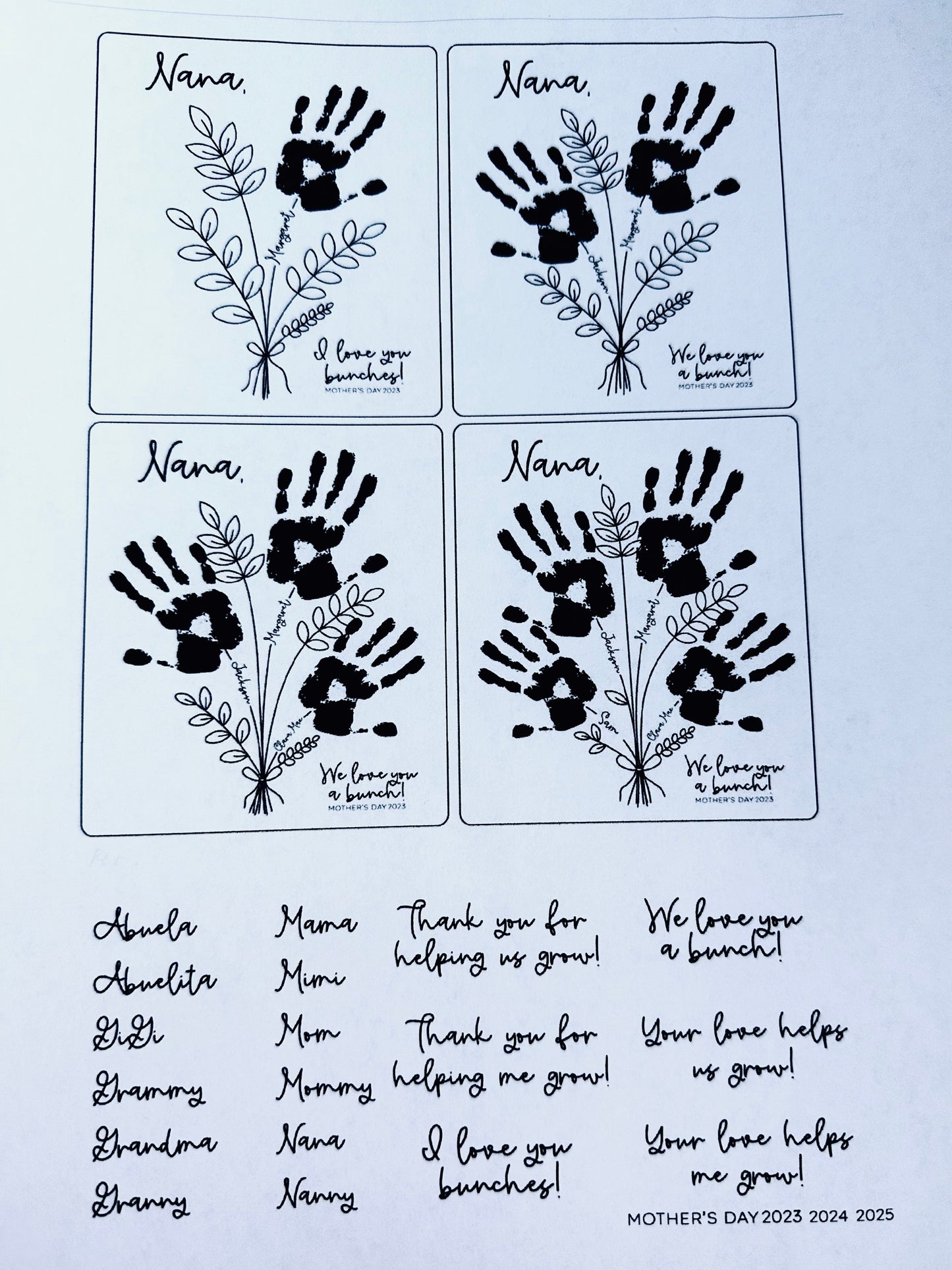 DIY Art - Child's Handprint Bouquet Sign