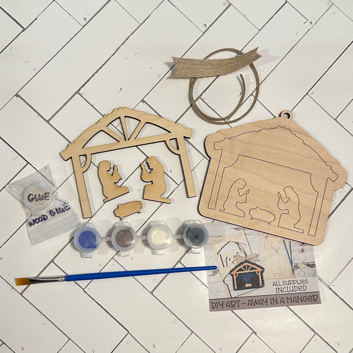 DIY Art - Nativity Wood Christmas Ornament kit