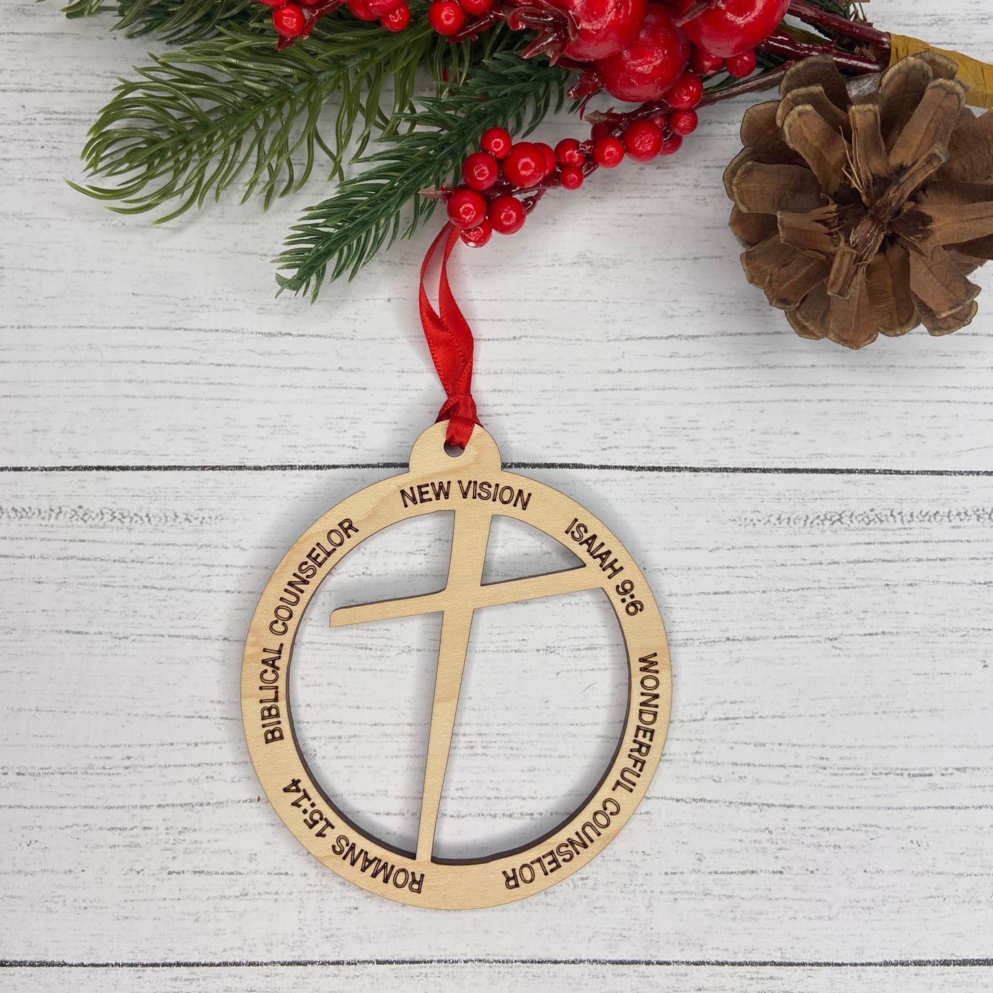 New Vision Church Wood Ornament - Customize for your group