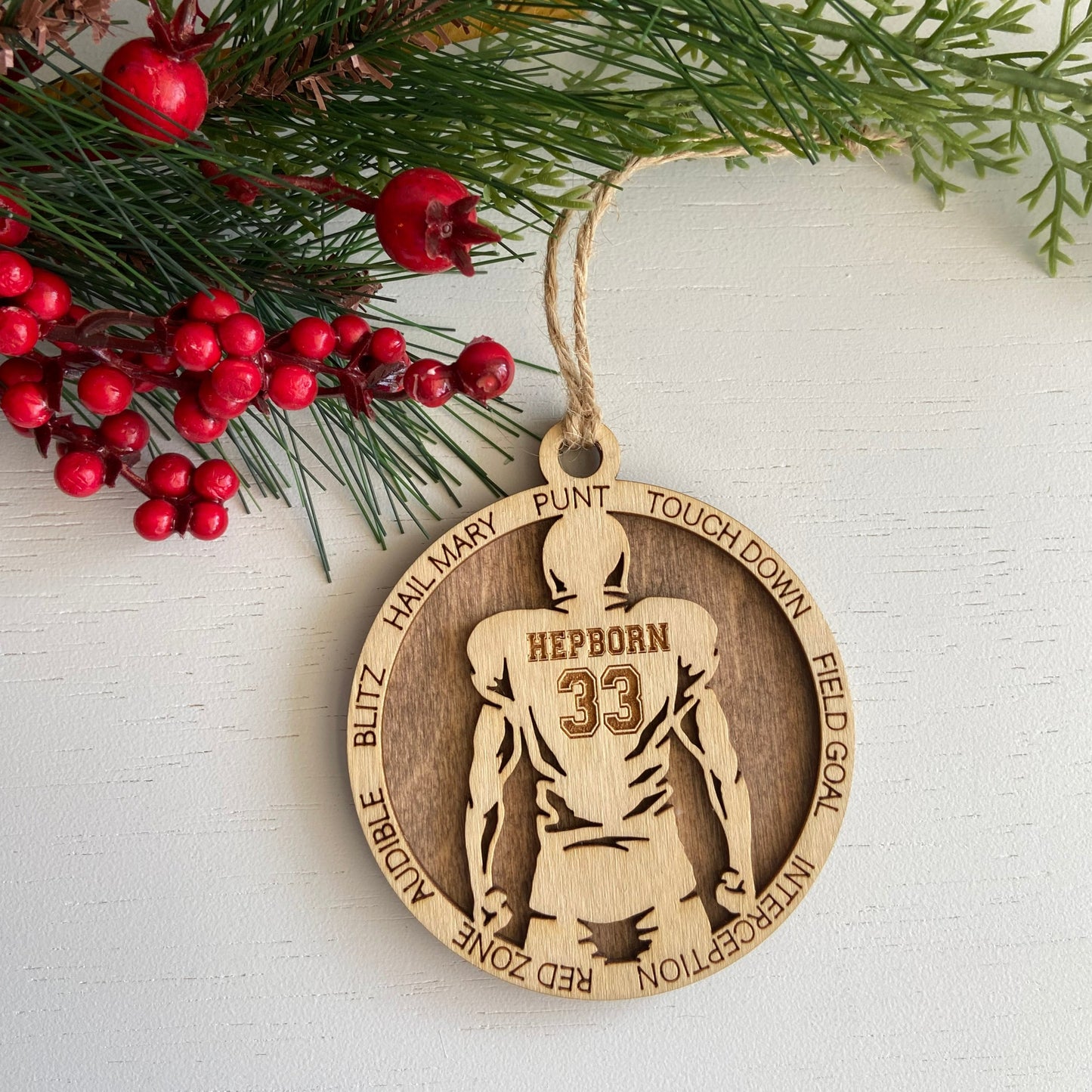 Football Jersey Wood Ornament - Personalized