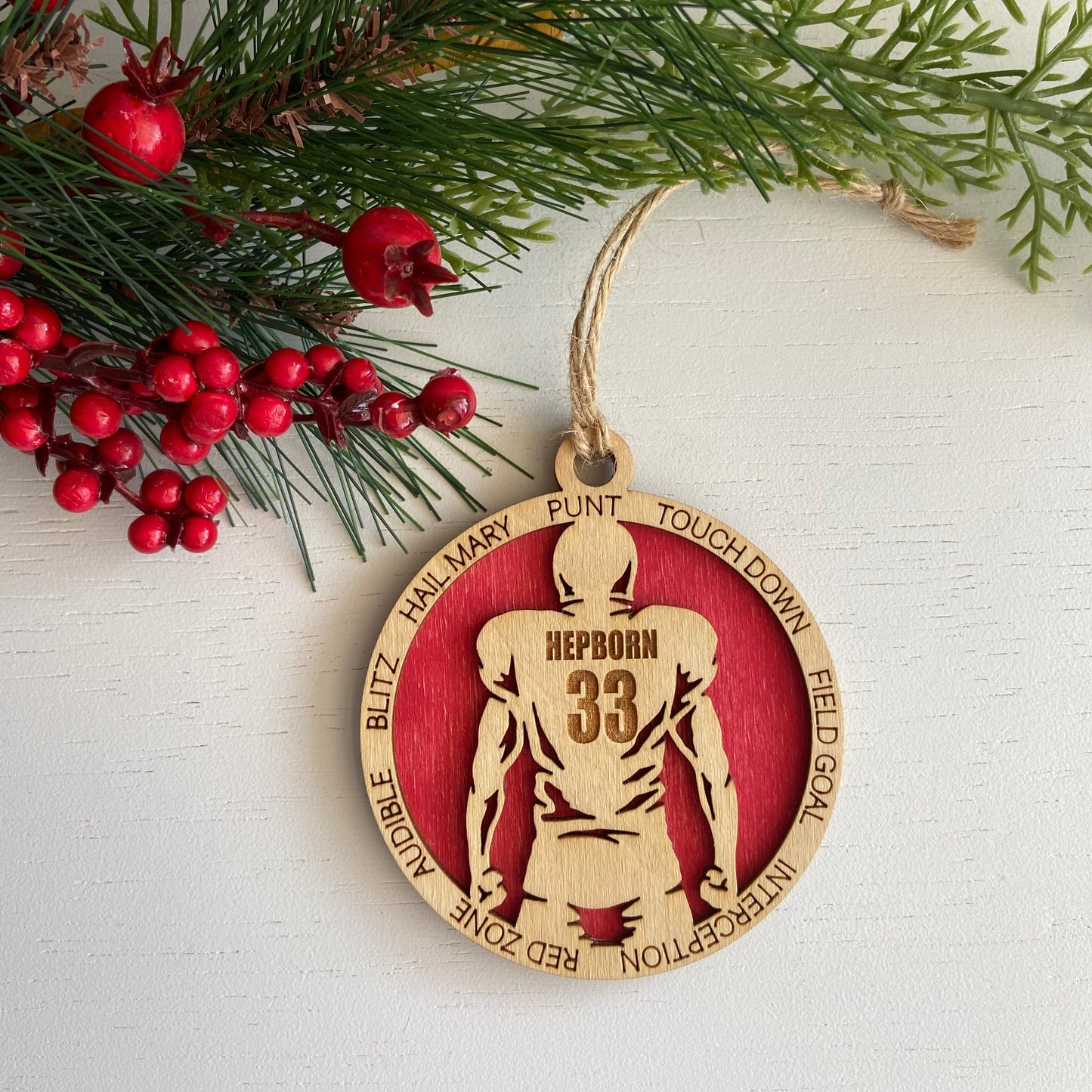 Football Jersey Wood Ornament - Personalized