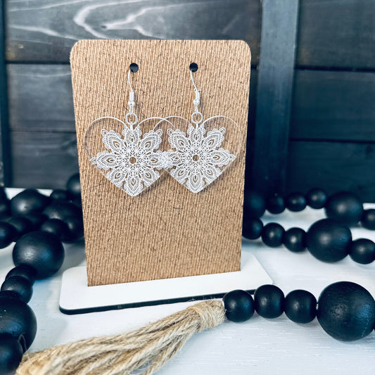 Lace Heart 2 Dangle Earrings