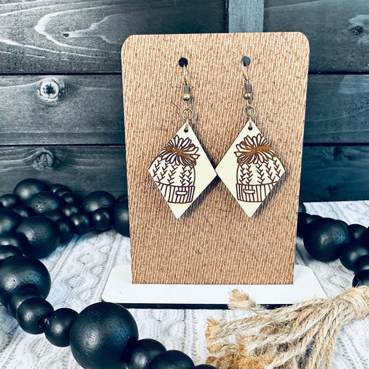 Winter Hat Dangle Earrings