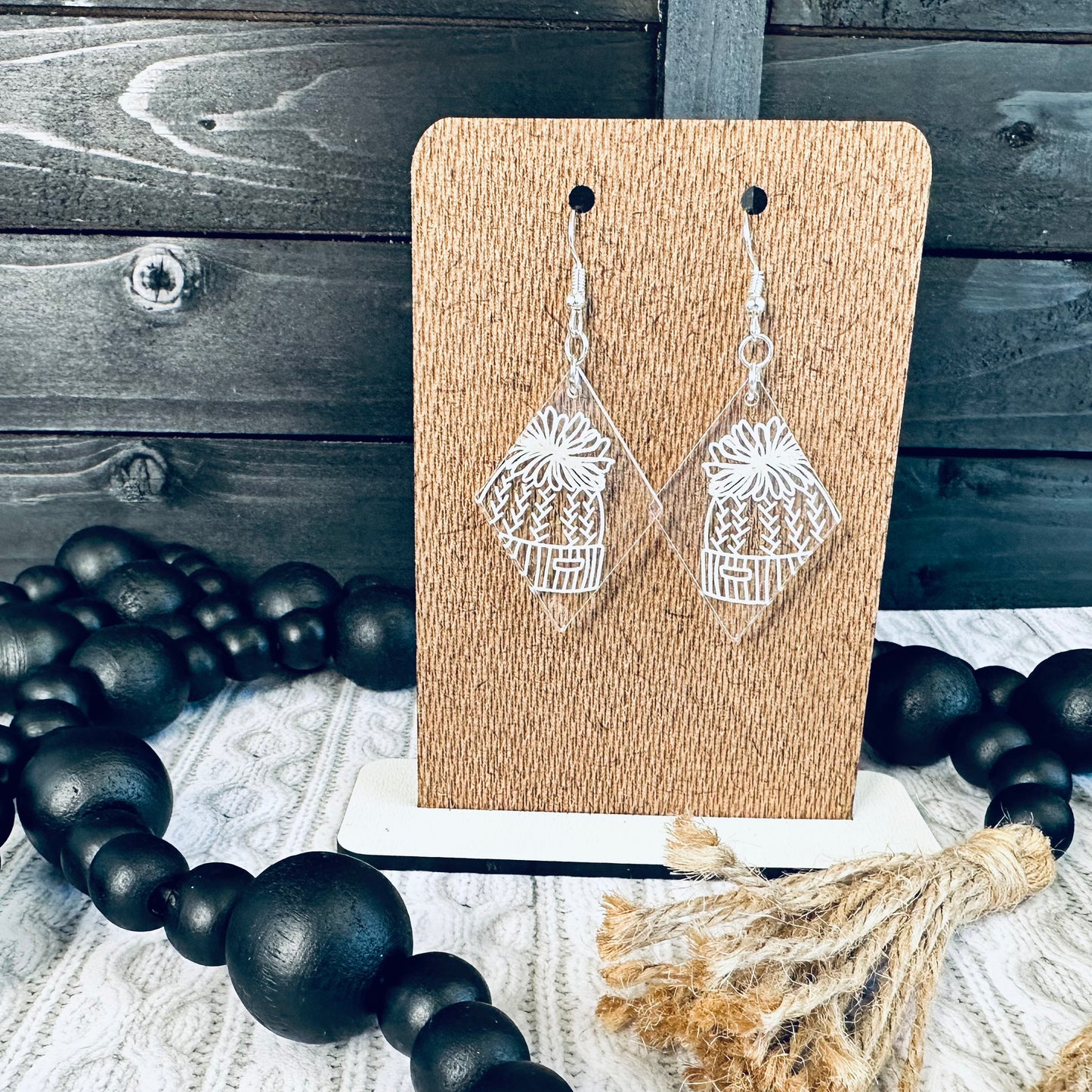 Winter Hat Dangle Earrings