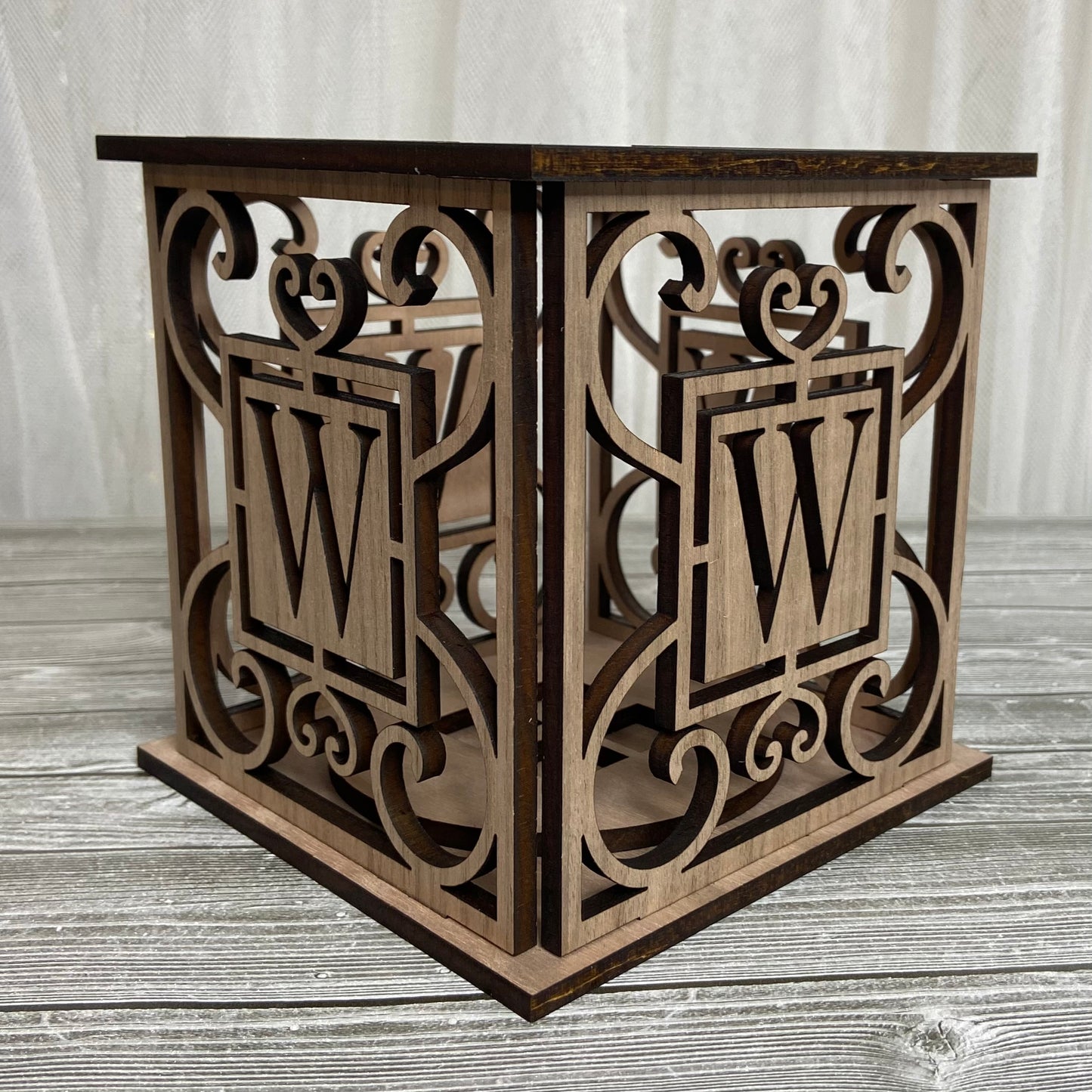 Wood Lantern with Initial - Personalized